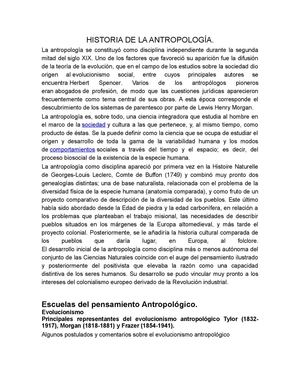 Historia De La Antropología