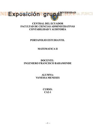 Portafolio Matemática Ii