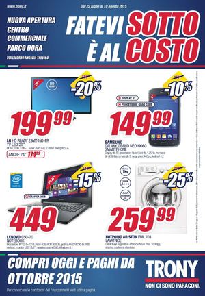 Volantino Trony Dal 22 Luglio Al 10 Agosto G