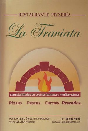 Carta Restaurante Pizzería La Traviata