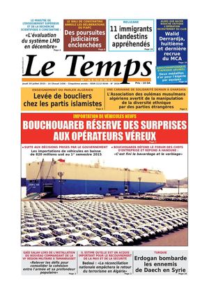 Le Temps d'Algérie Edition du Jeudi 30 Juillet 2015