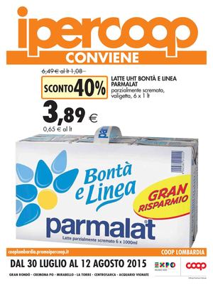 Volantino Iper Coop Lombardia Dal 30 Luglio Al 12 Agosto