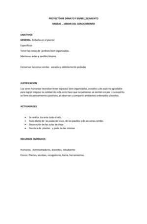 Proyecto De Ornato Y Embellecimiento