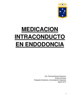 Doc Medicacion Intraconducto En Endodoncia