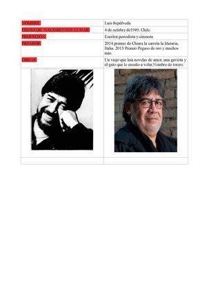 Biografía de Luis Sepúlveda de Camila Arnais