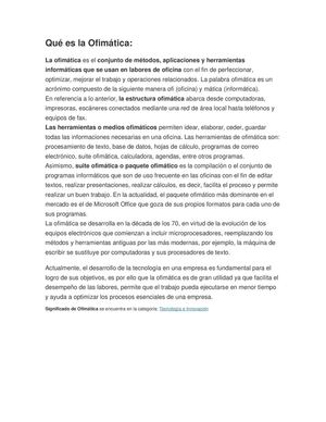 6 Qué Es La Ofimática