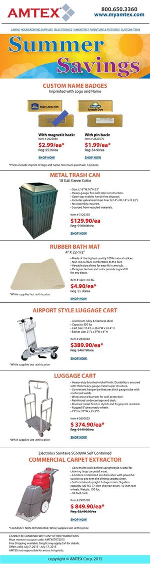 Amtex Corporation Has Come Up With Super Summer Savings