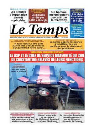 Le Temps d'Algérie Edition du Samedi 1 Août 2015