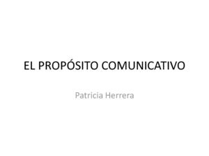 El Propósito Comunicativo