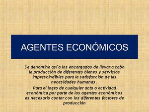 AGENTES ECONÓMICOS
