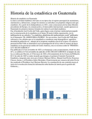 Historia De La Estadística En Guatemala