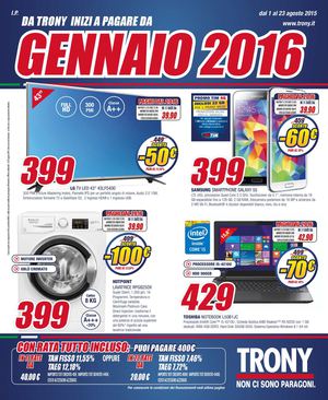 Volantino Trony dal 1 al 23 agosto 2015 D
