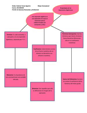 Mapa Conceptual De Las Propiedades De Las Expresiones Algebraicas