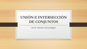 Unión E Intersección De Conjuntos