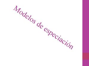 Modelos De Especiación