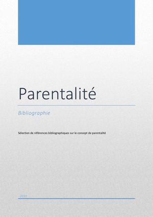 Bibliographie Parentalité