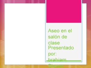 Aseo En El Salón De Clase