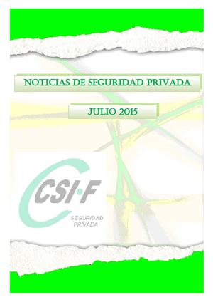 CSI-F Zaragoza Seguridad Privada. Noticias Julio 2015