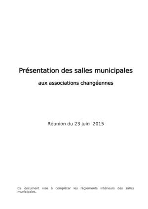Présentation des salles municipales