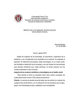 IMPACTO DE LOS AVANCES TECNOLOGICOS