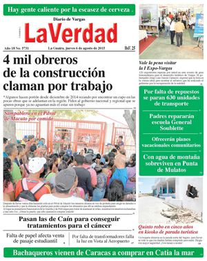 La Guaira, jueves 6 de agosto de 2015 Año 18 No. 5731