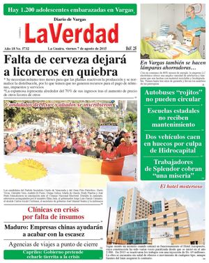 La Guaira, viernes 7 de agosto de 2015 Año 18 No. 5732