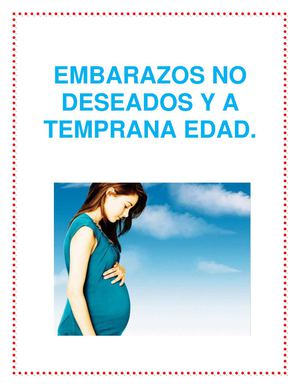 Embarazos No Deseados a temprana edad