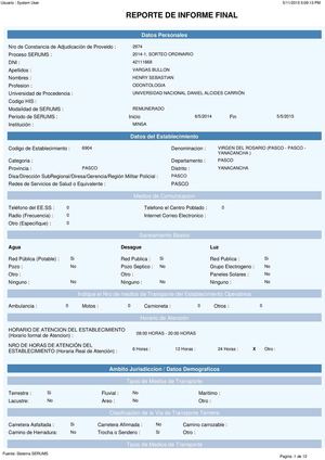 Informe estadistico odontologico