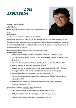 Biografía Luis Sepúlveda Catherine Dornel