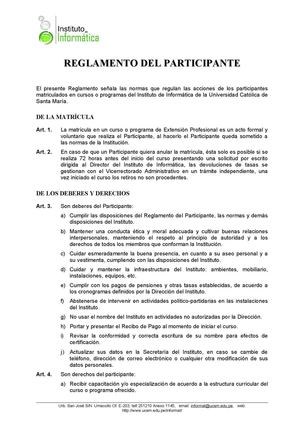 Reglamento Del Participante Corregido
