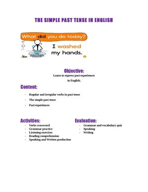 The simple past tense in English