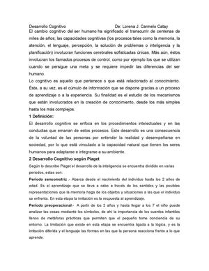 Desarrollo Cognitivo