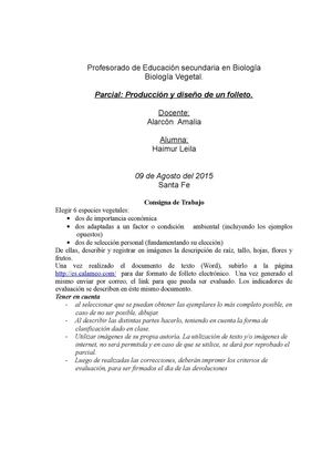 Parcial De Biologia Vegetal de Leila Haimur