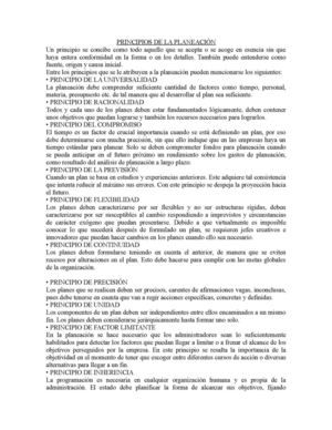Principios De La Planeación