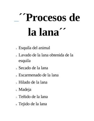 Procesos De La Lana