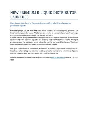 Premium E Liquid Launches