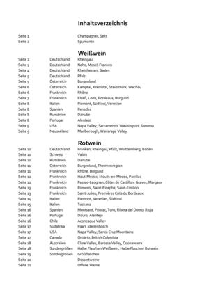 Weinkarte Sommer 2015