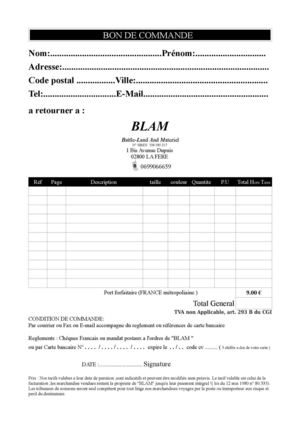 Bon De Commande Blam