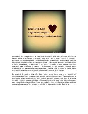 El Amor Es Un Concepto Universal Relativo A La Afinidad Entre Seres