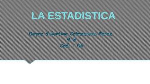 ESTADÍSTICA