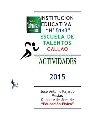 Actividades Y Test Del Atletismo En La Escuela De Talentos