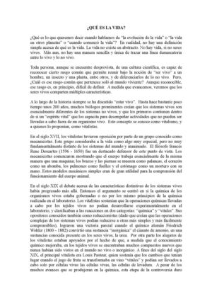 Lectura Qué Es La Vida