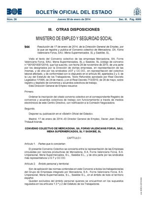 Convenio Colectivo De Supermercados Mercadona, 2014 18