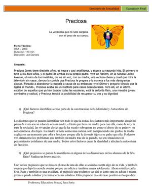 Reflexion: Pelicula Precious