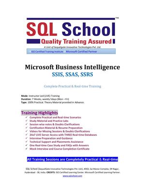 MSBI Online Training from SQL School