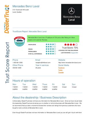 Mercedes Benz Laval Trustscorereport