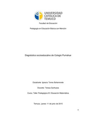 Diagnóstico Del Colegio Pumahue Ignacia