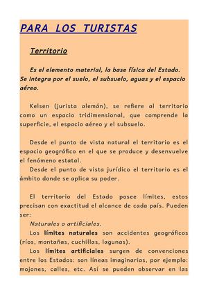 Para los turistas