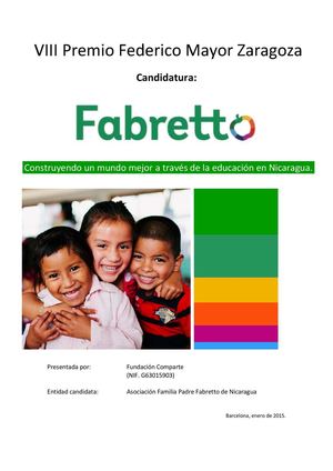 Construyendo un mundo mejor a través de la educación en Nicaragua (Fundación Comparte - Fabretto Nicaragua, Barcelona)