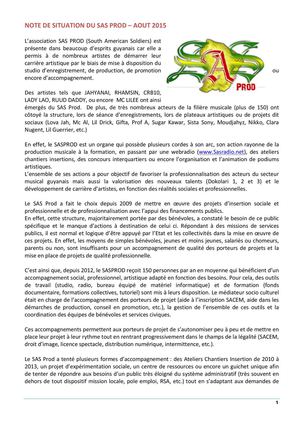 Synthèse Du Sas Prod